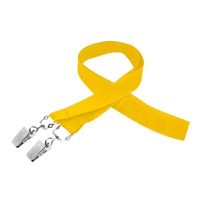 Flat Ribbed Polyester Lanyard with Double Standard Attachment 3/4 Inch - Main product view 1