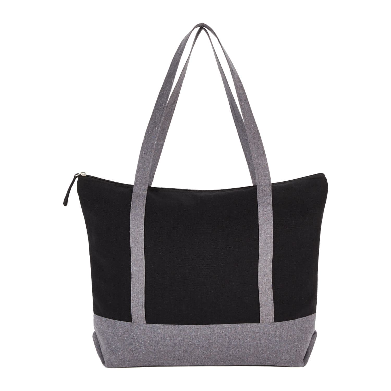 Contrast Gray Recycled Cotton Canvas Zippered Boat Tote Bag 10 oz thumbnail 10