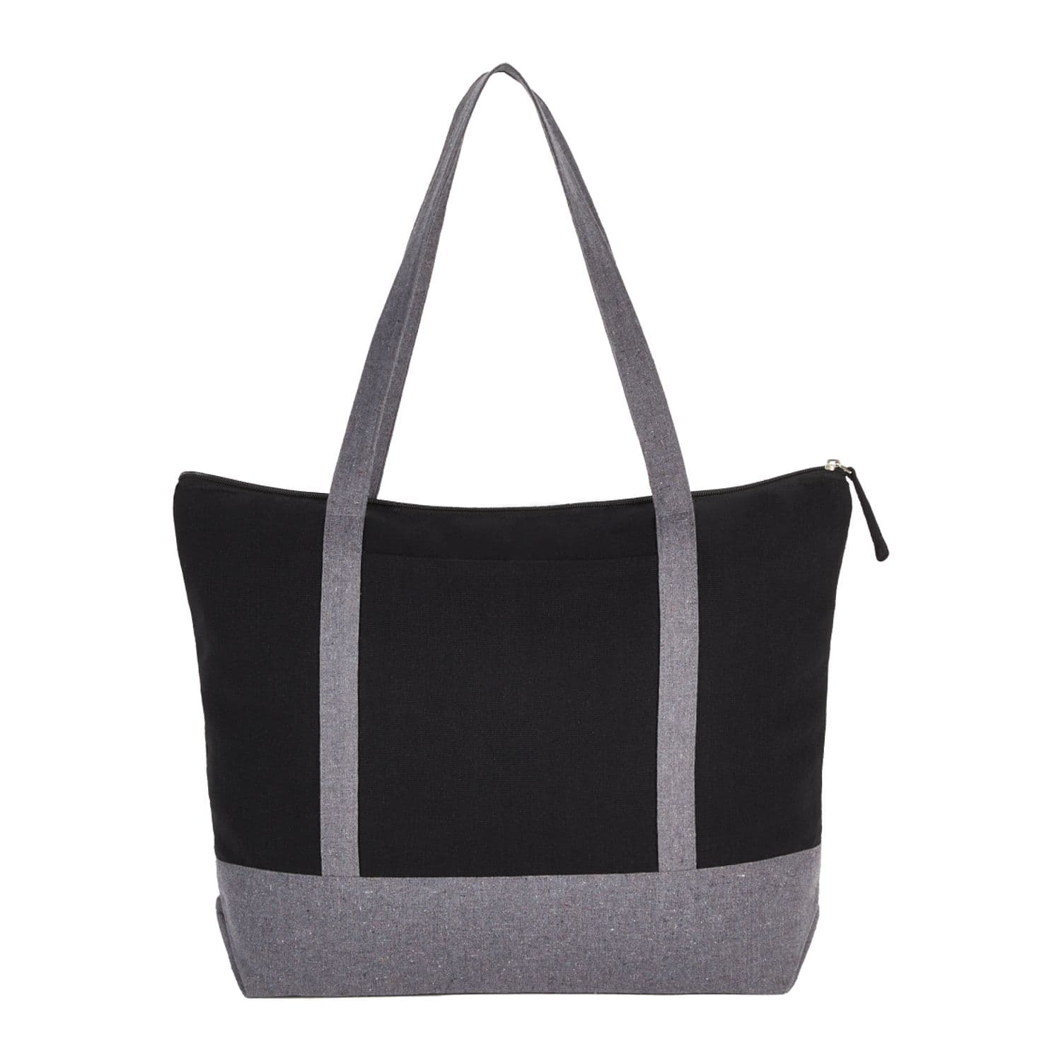 Contrast Gray Recycled Cotton Canvas Zippered Boat Tote Bag 10 oz thumbnail 11