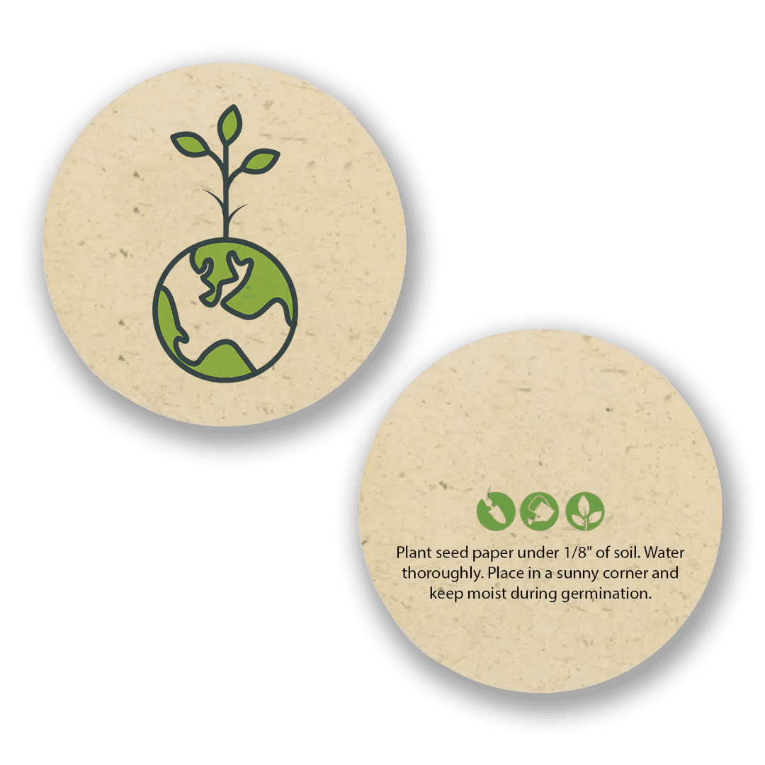 Small Seed Paper Circle Coaster 2-Sided 3 Inch thumbnail 2