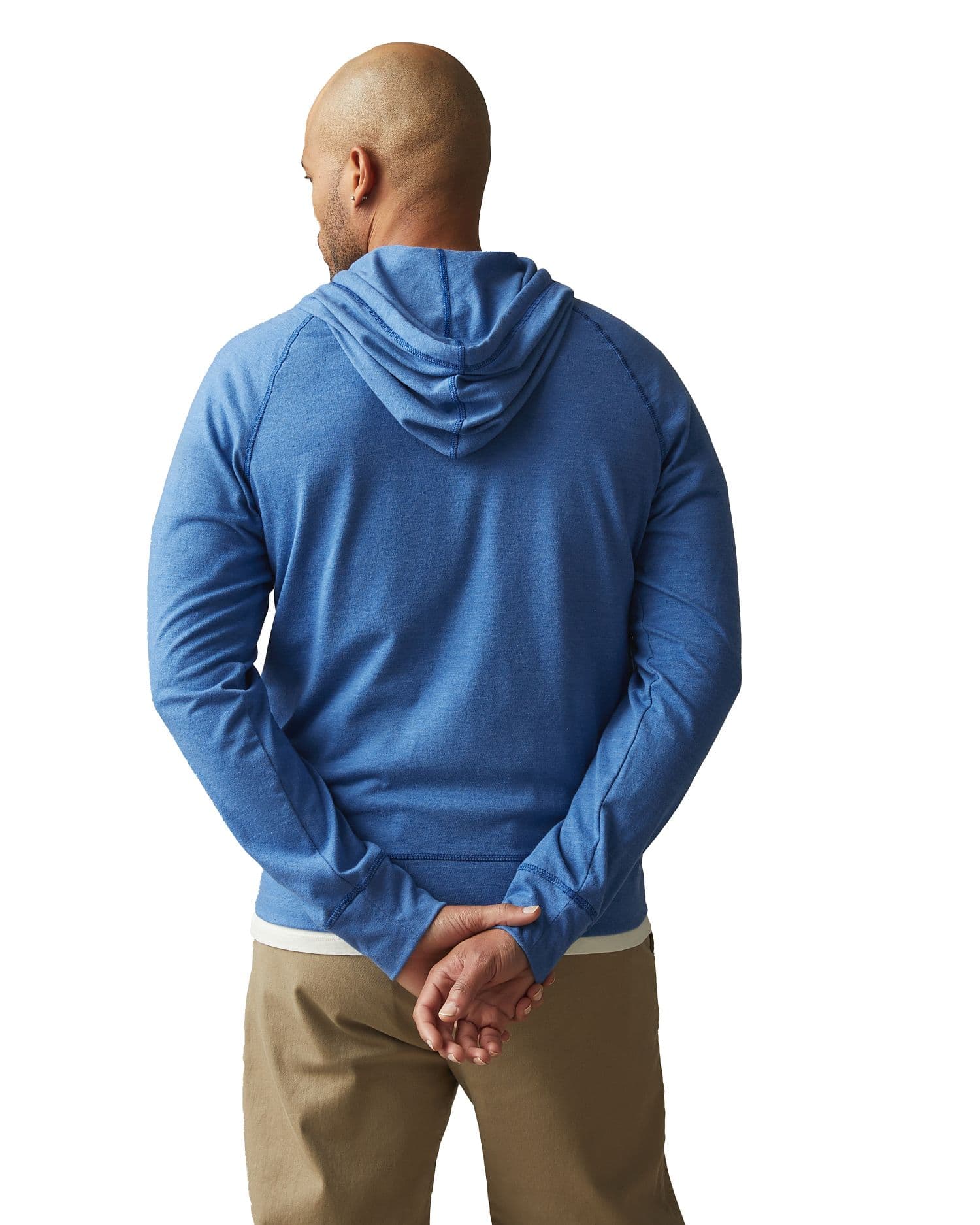 USA Made Summer Weight Tri-Blend Full Zip Hoodie-Men's thumbnail 4