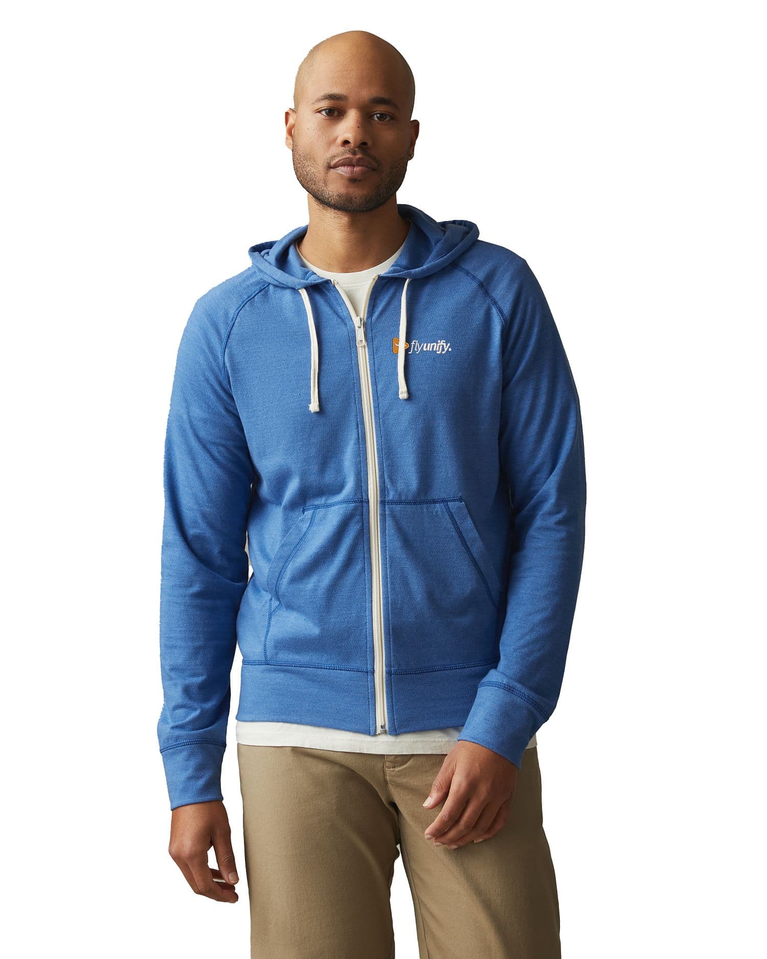 USA Made Summer Weight Tri-Blend Full Zip Hoodie-Men's thumbnail 7