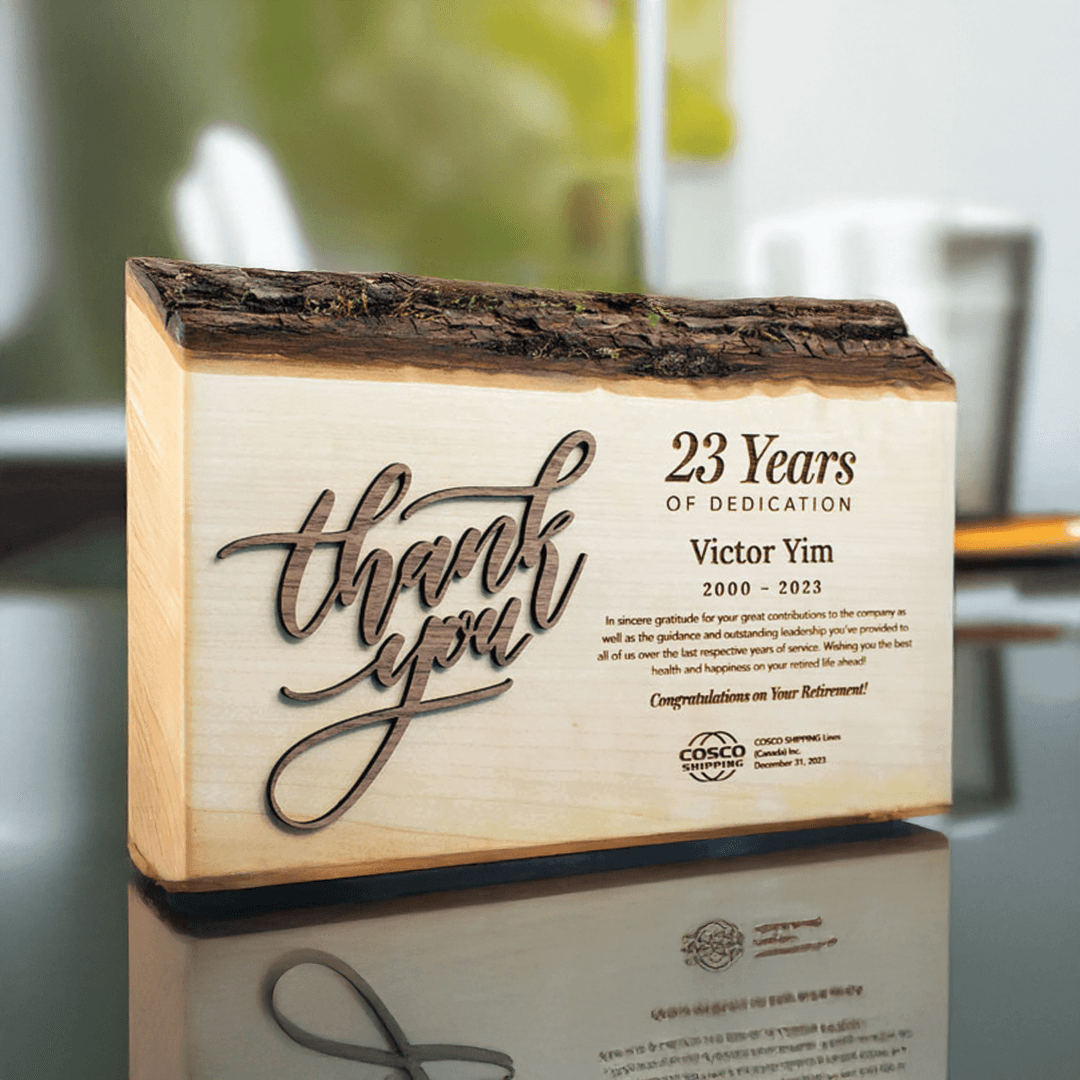 Salvaged Live Edge Maple Gratitude Award - Main product view 1