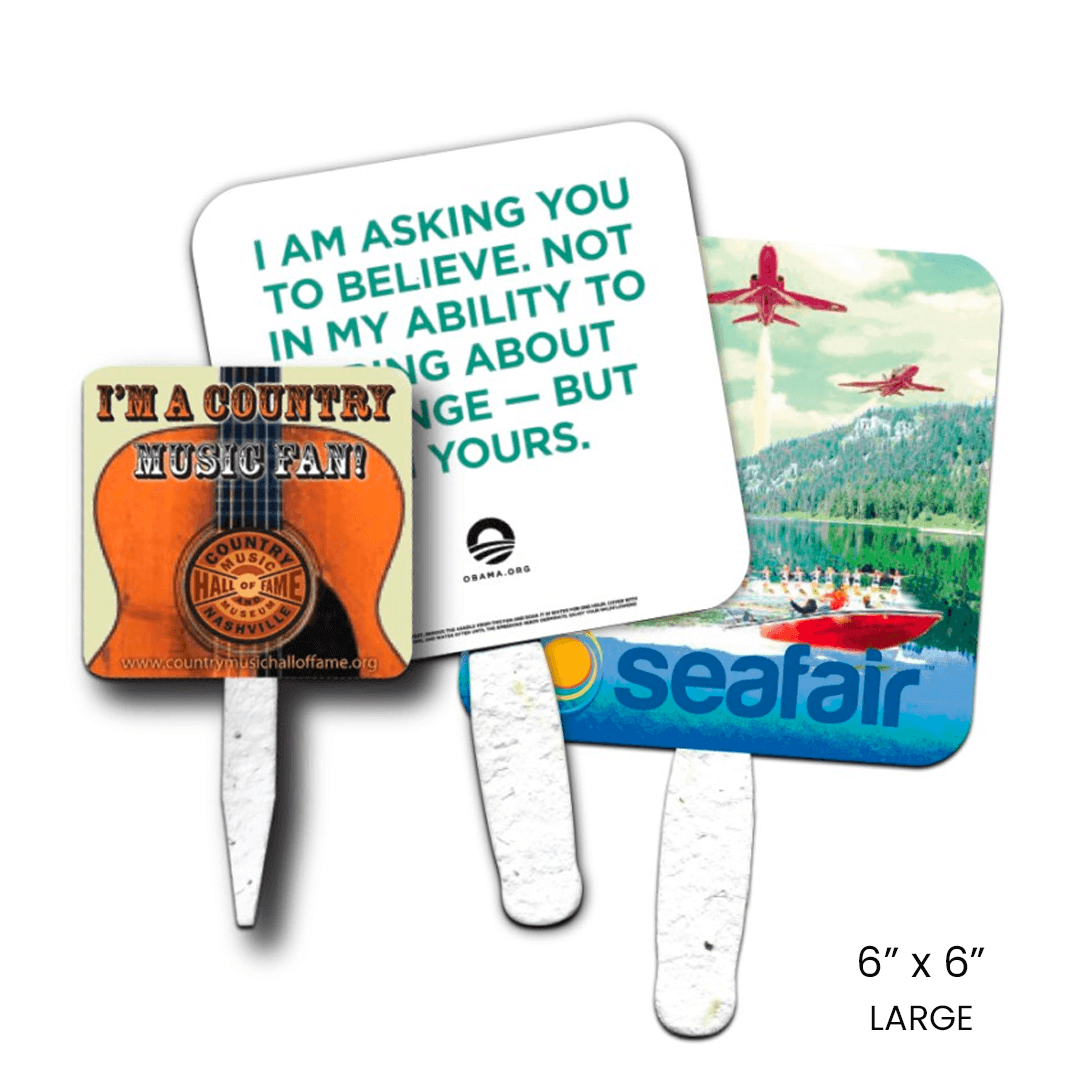 Plantable Seed Paper Fan Large 2-Sided Imprint - Main product view 1