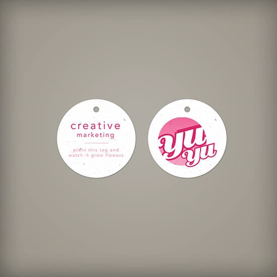 Eco-Friendly Double-Sided 2'' Circle Seed Paper Tag - Main product view 1