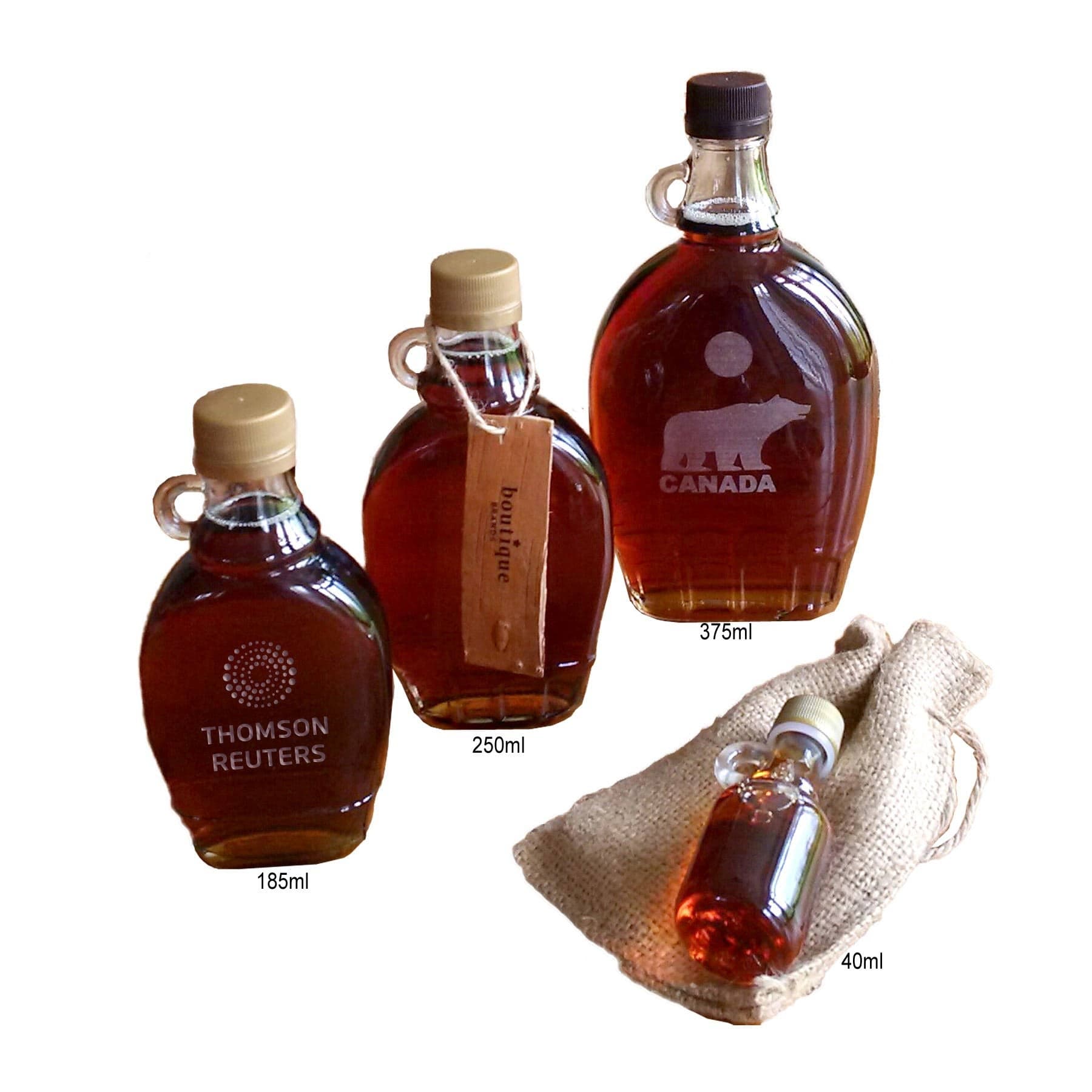 Pure Canadian Maple Syrup in Round Glass Bottle 250 ml product image 2