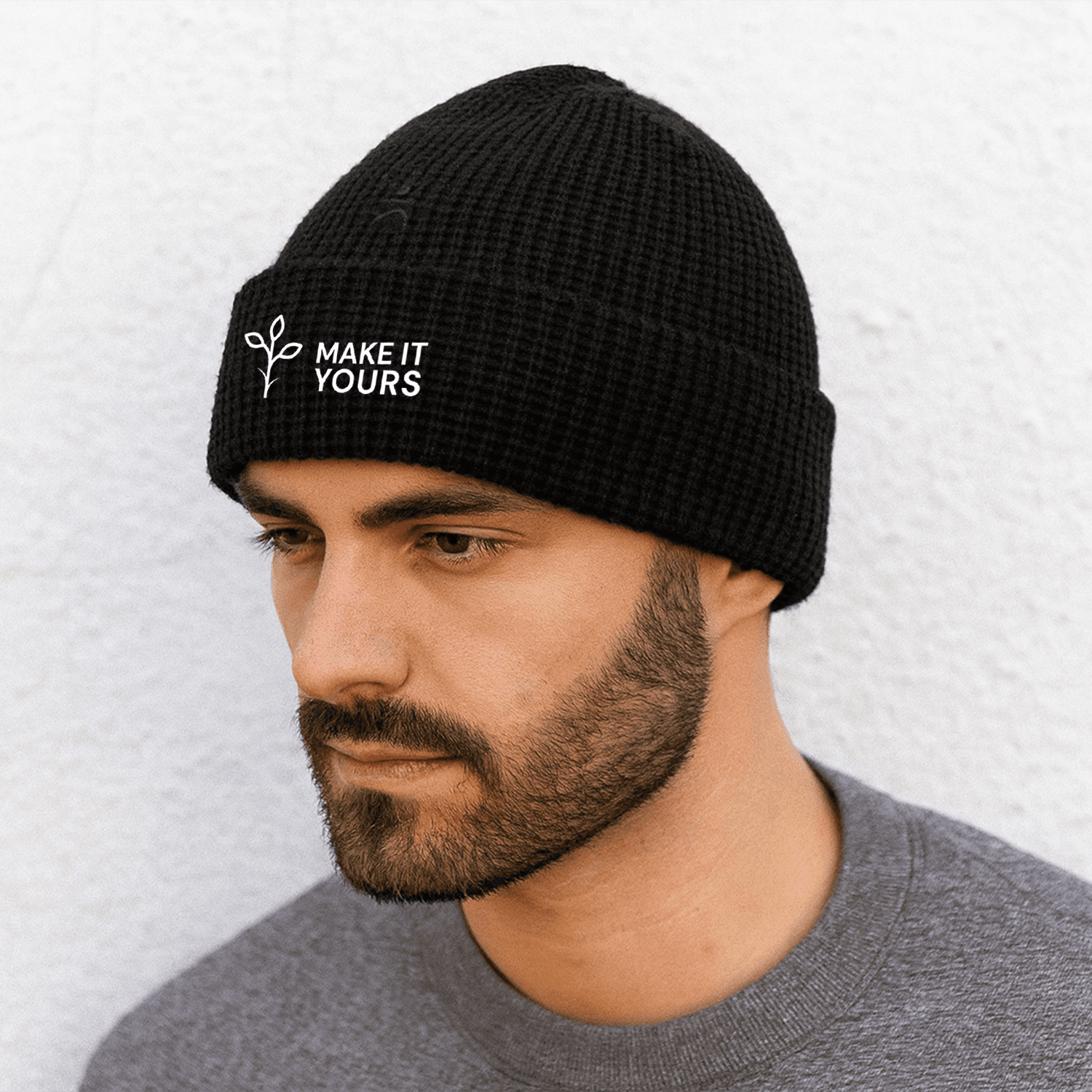 Waffle Knit Beanie 100% Recycled Polyester-Unisex - Main product view 1