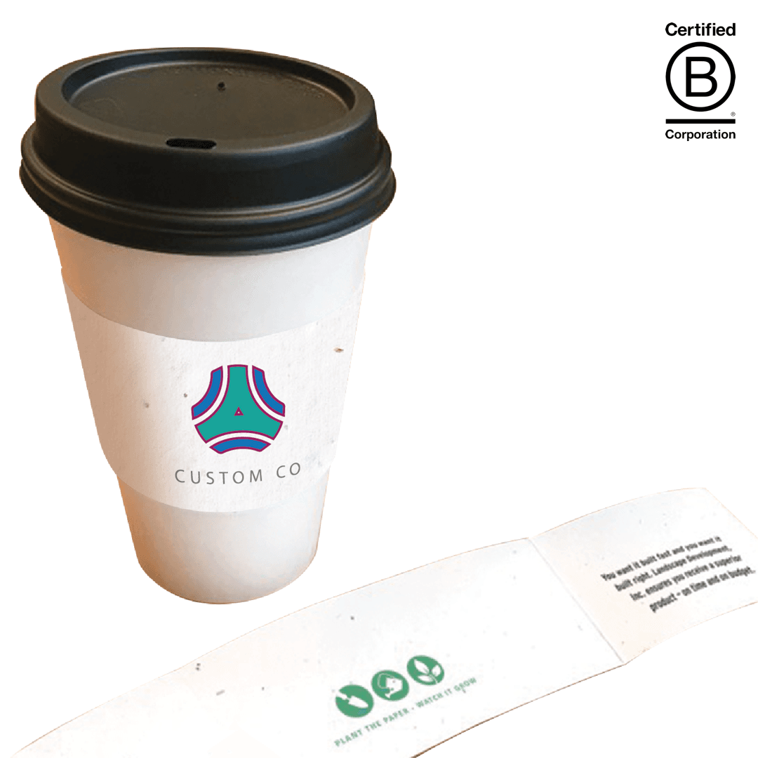 Seed Paper Coffee Cup Sleeve 2-Sided - Main product view 1