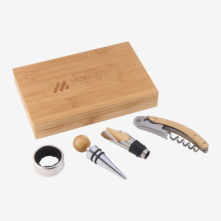 4-Piece Bamboo Wine Gift Set - Main product view 1