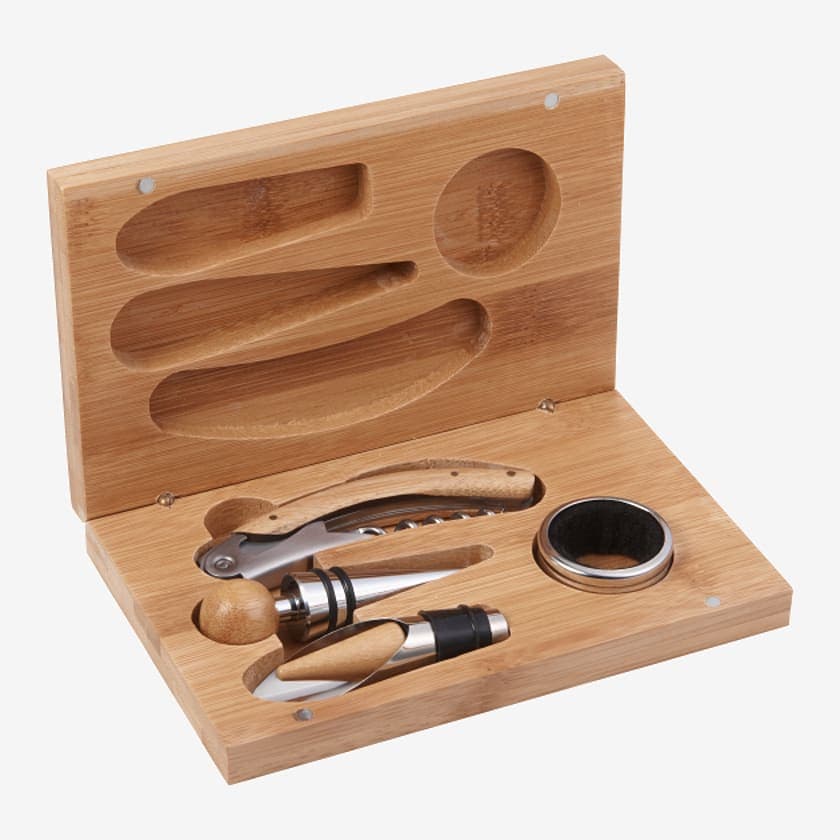 4-Piece Bamboo Wine Gift Set product image 3