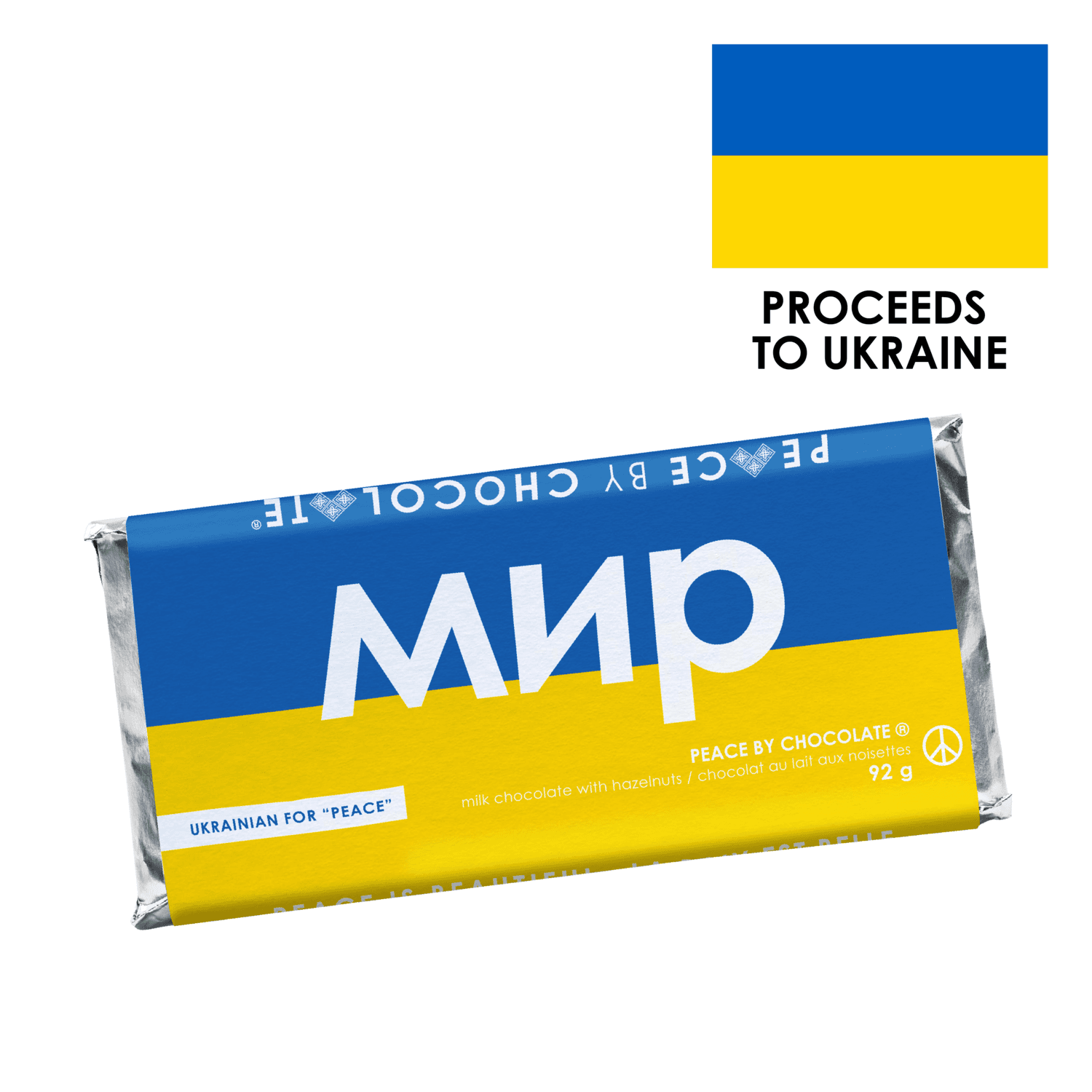 Peace by Chocolate® Peace for Ukraine 92g Chocolate Bar - Main product view 1