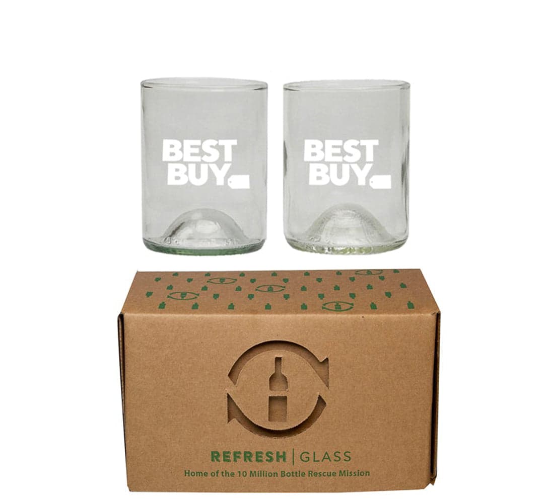 Upcycled Bourbon Glasses Set of 2 Clear - Main product view 1