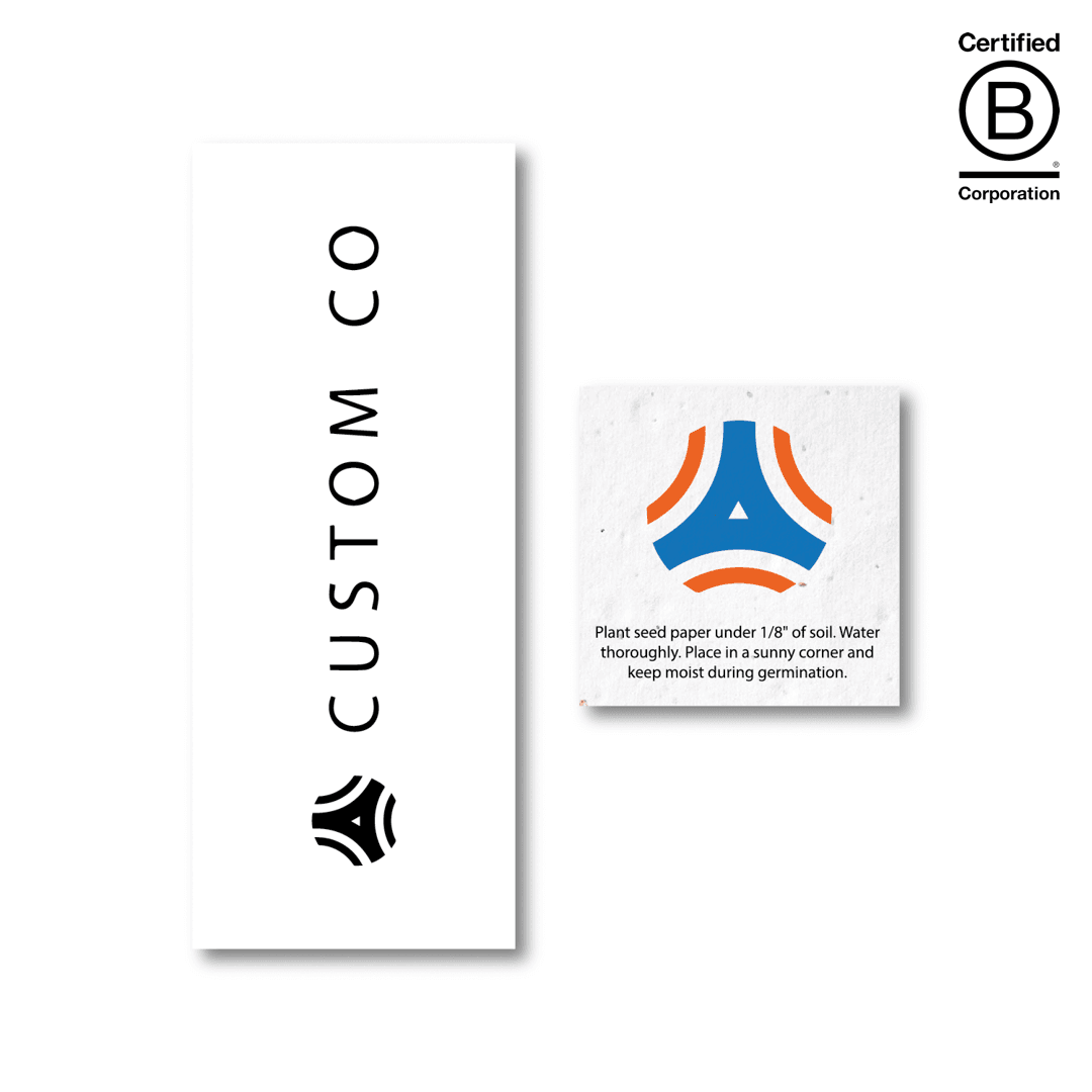 Small Single-Sided Print Eco Bookmark With Detachable Plantable Printed Seed Paper Shape - Main product view 1