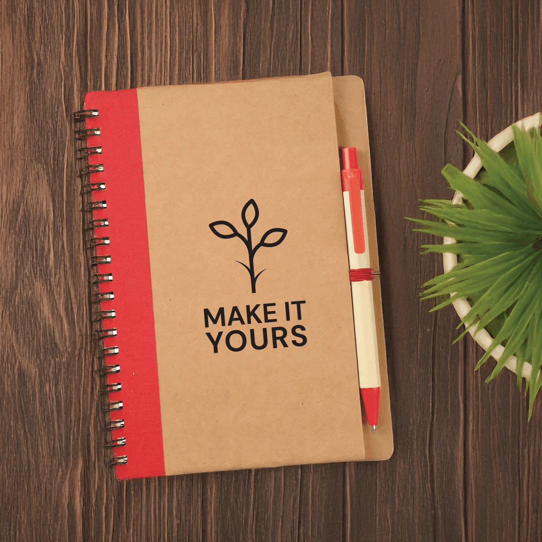 Ellis Spiral Recycled Notebook with Pen Set 5 x 7 Inch - Main product view 1