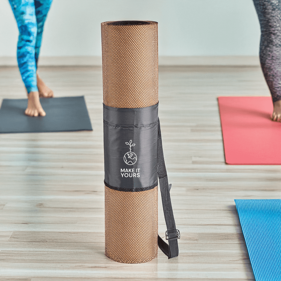 Cork Yoga Mat with Non-Slip Backing and Carrying Pouch - Main product view 1
