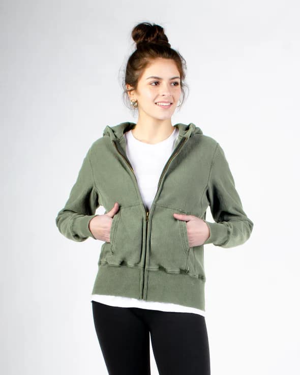 Full-Zip Reverse Grain Kangaroo 20 Oz. Hoodie-Unisex - Main product view 1