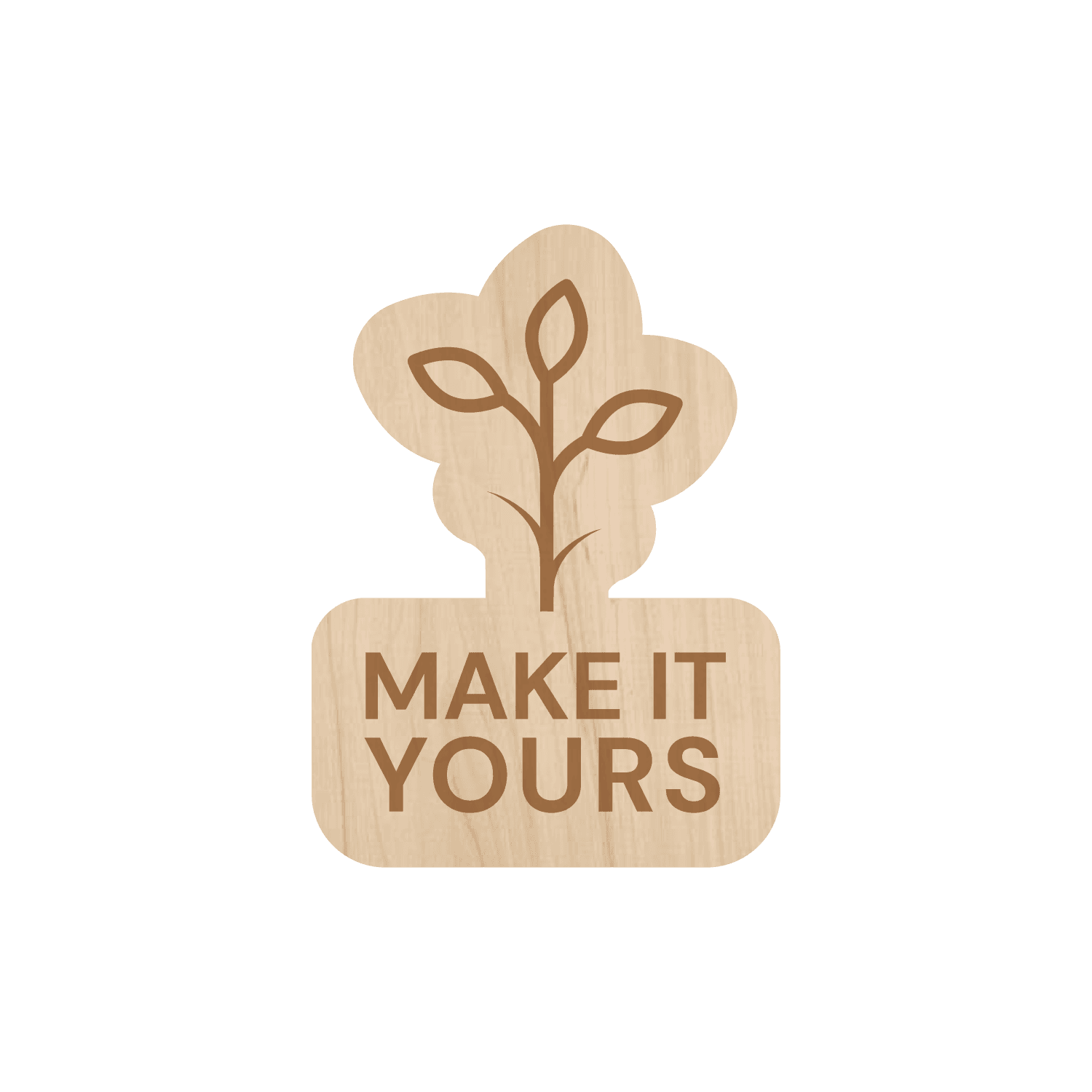 Custom Laser-Cut Canadian Wooden Sticker 2 Inch - Main product view 1