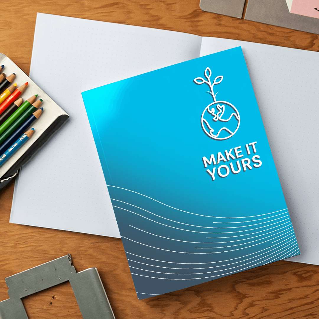 School4Kids Small Custom Lay-Flat Notebook 5.25 x 8.25 Inch - Main product view 1