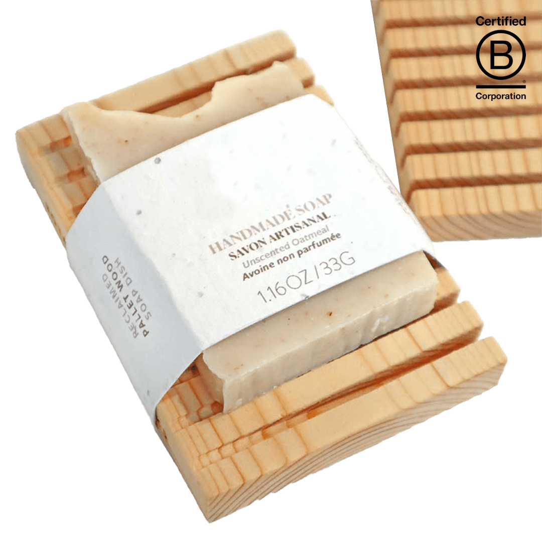 Wood Soap Dish with Handmade Soap Bar Set product image 2