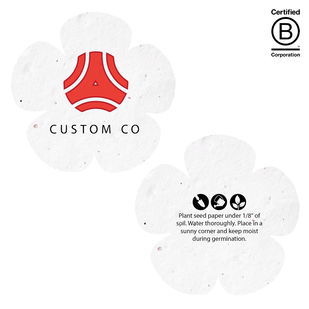 Extra Large Seed Paper Shape 2 Sided Imprint - Rounded Flower - Main product view 1