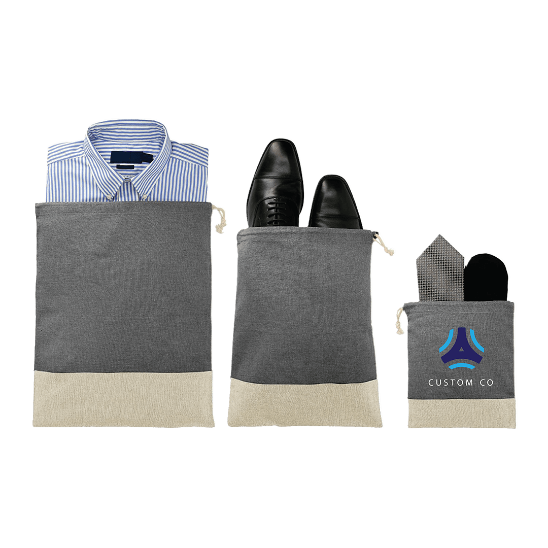 Recycled Cotton 3 pc Travel Pouch Set product image 3