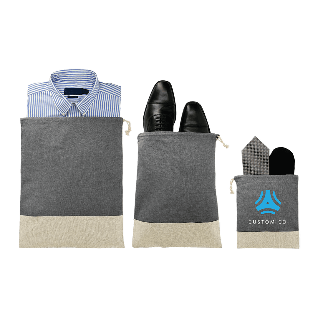 Recycled Cotton 3 pc Travel Pouch Set product image 2