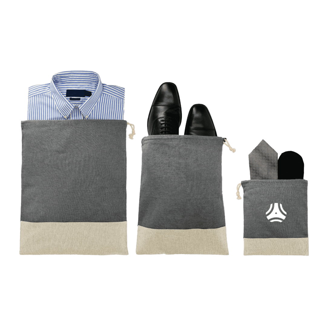Recycled Cotton 3 pc Travel Pouch Set product image 5