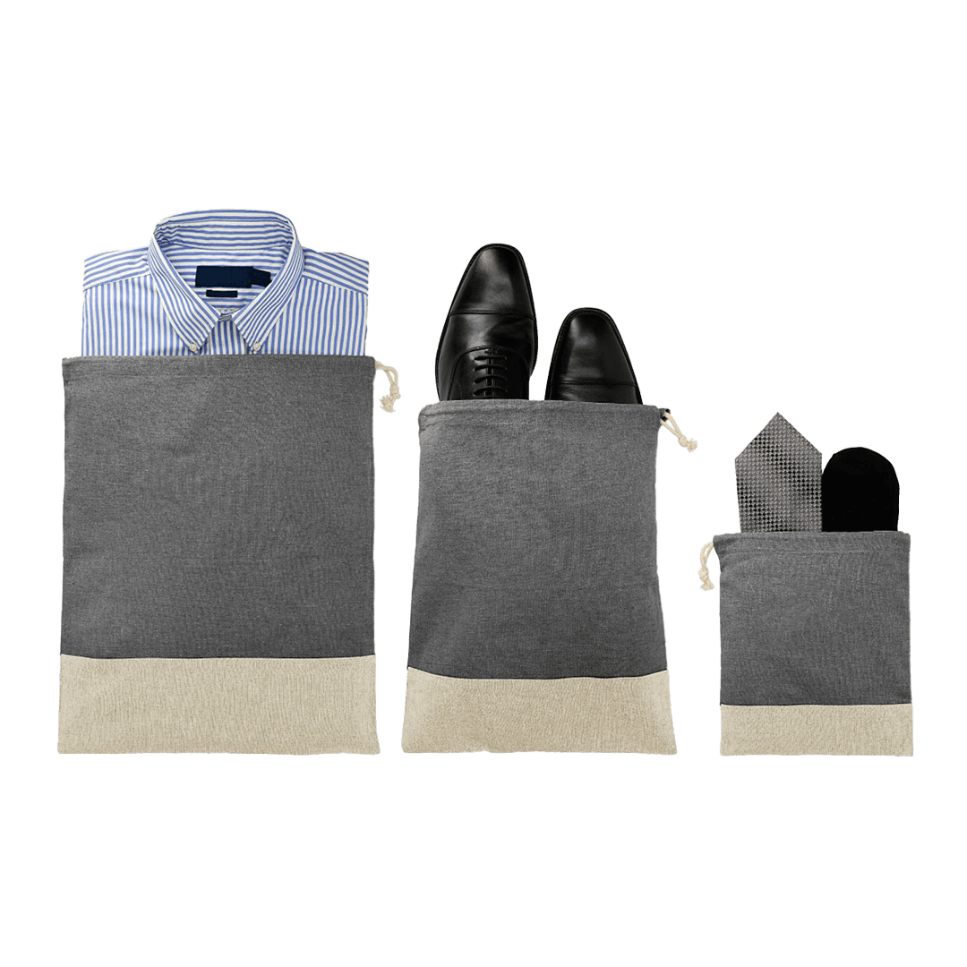 Recycled Cotton 3 pc Travel Pouch Set product image 6
