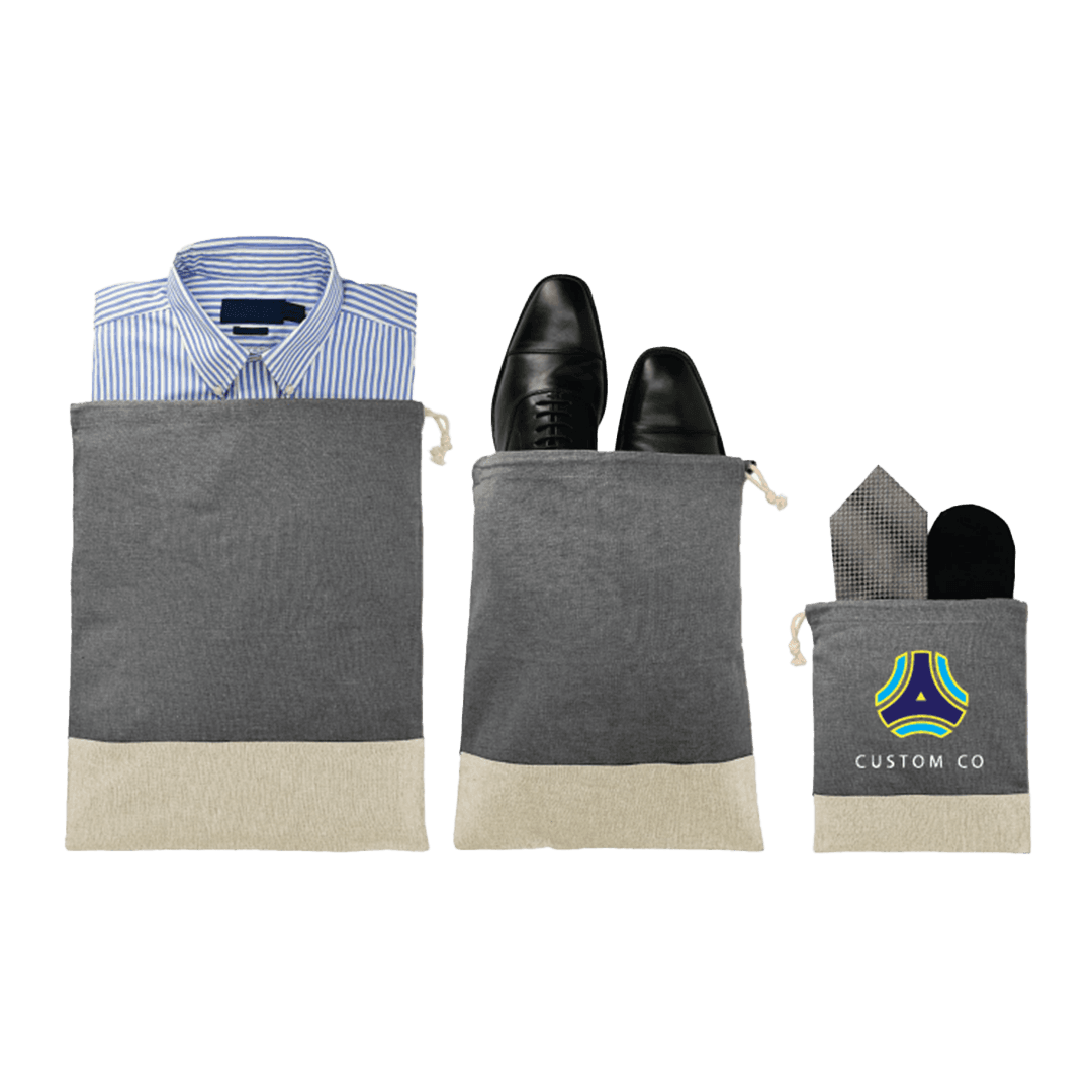 Recycled Cotton 3 pc Travel Pouch Set product image 4