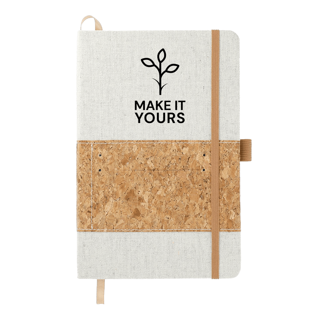 Recycled Cotton and Cork Notebook with Card Holder 5.5 x 8.5 Inch product image 2