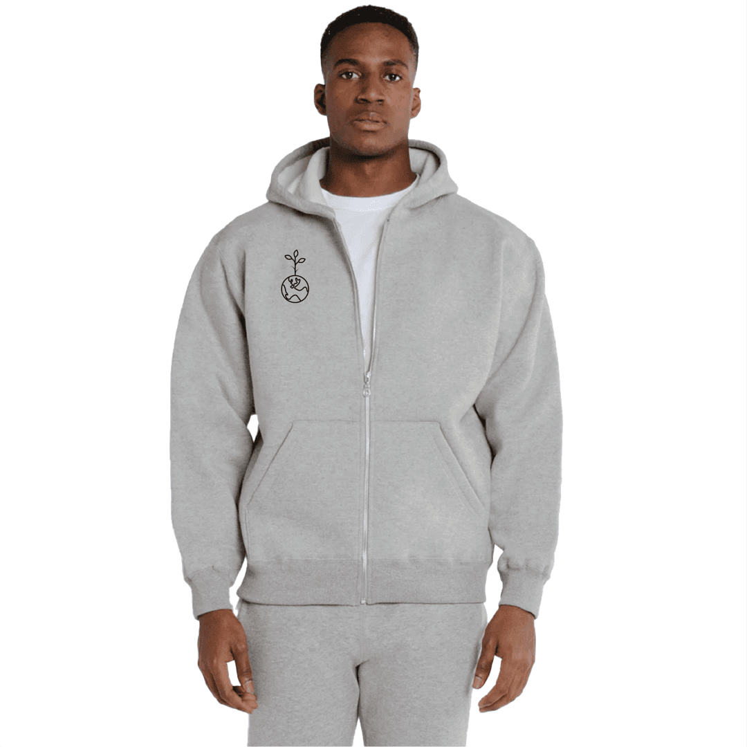 Full-Zip Aspen Kangaroo 20 Oz. Hoodie-Unisex - Main product view 1