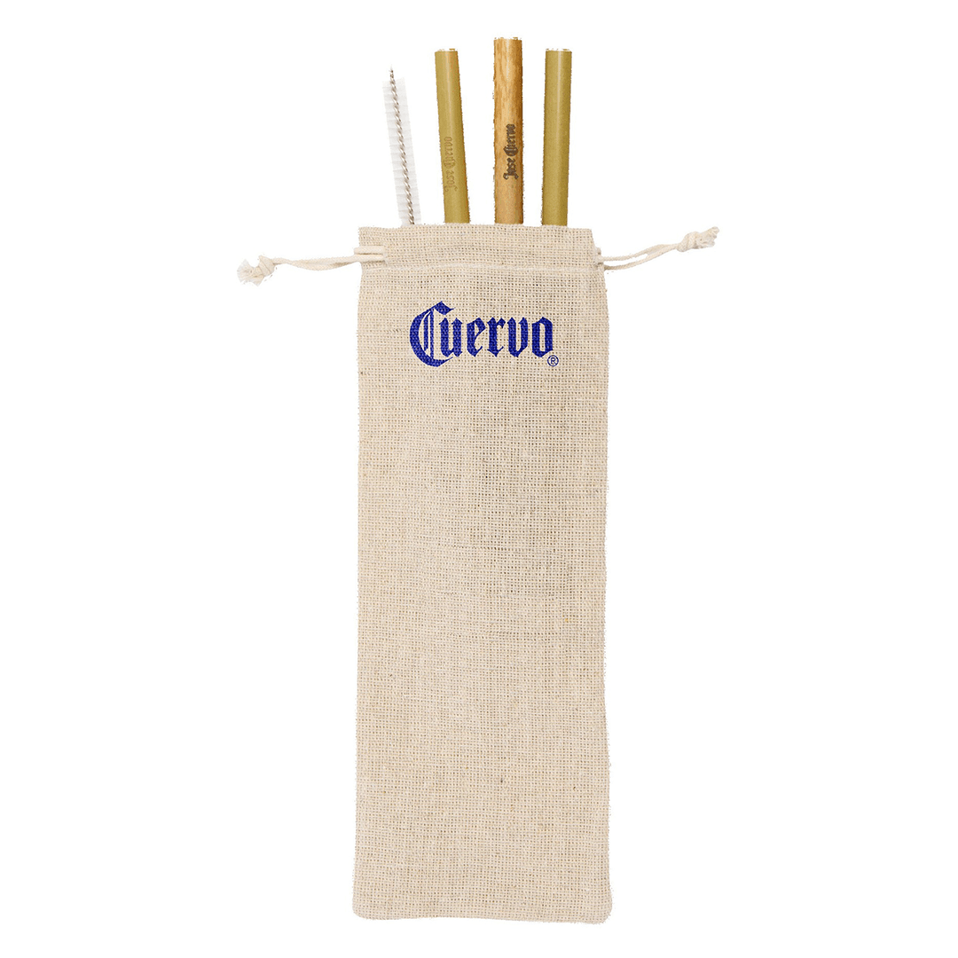 Bamboo Straw Set in Jute Bag - Main product view 1