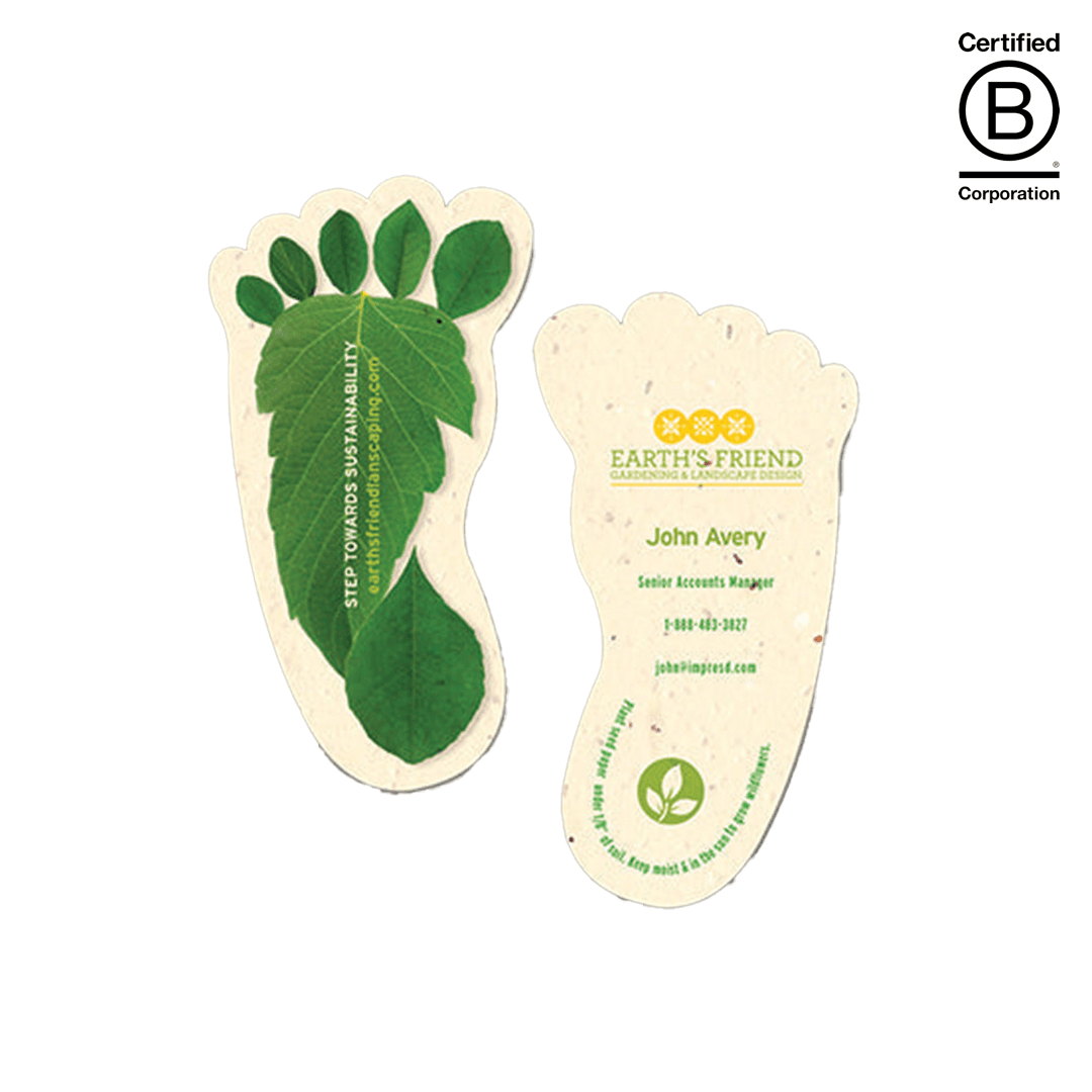 Sustainability Footprint Seed Paper Business Card - Main product view 1