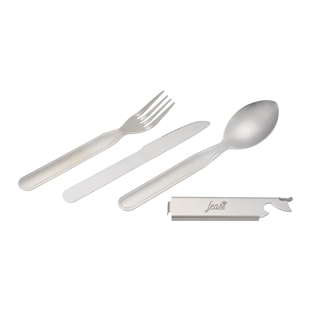Flynn 4-piece Reusable Metal Cutlery To Go - Main product view 1
