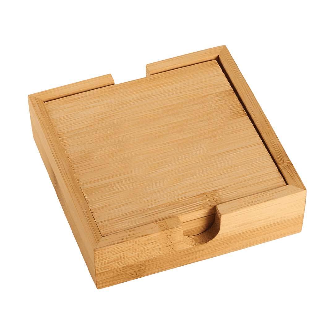Bamboo Coaster Set With Box product image 3