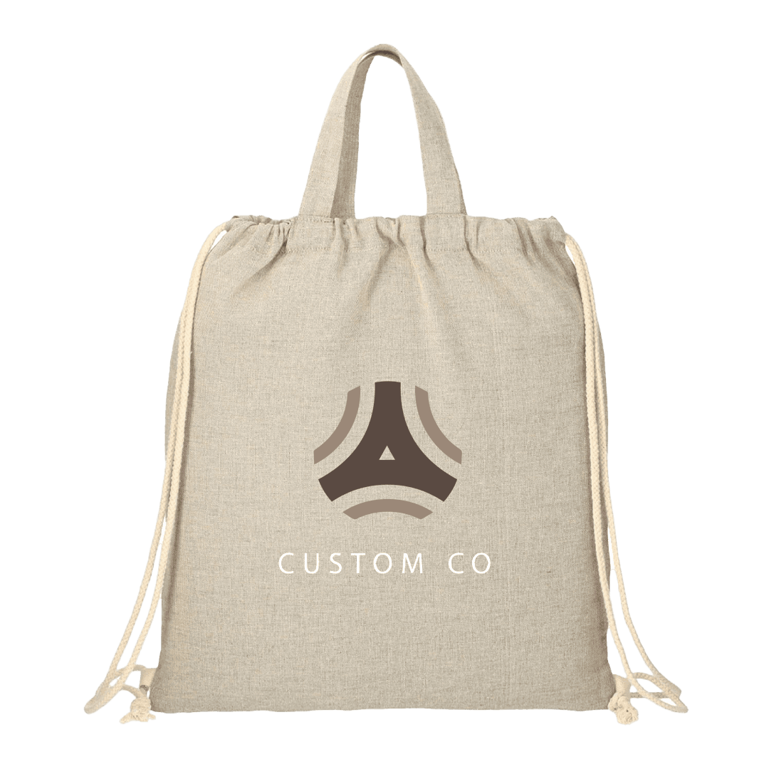 Crudo Recycled 4oz Cotton Drawstring Tote Bag product image 3