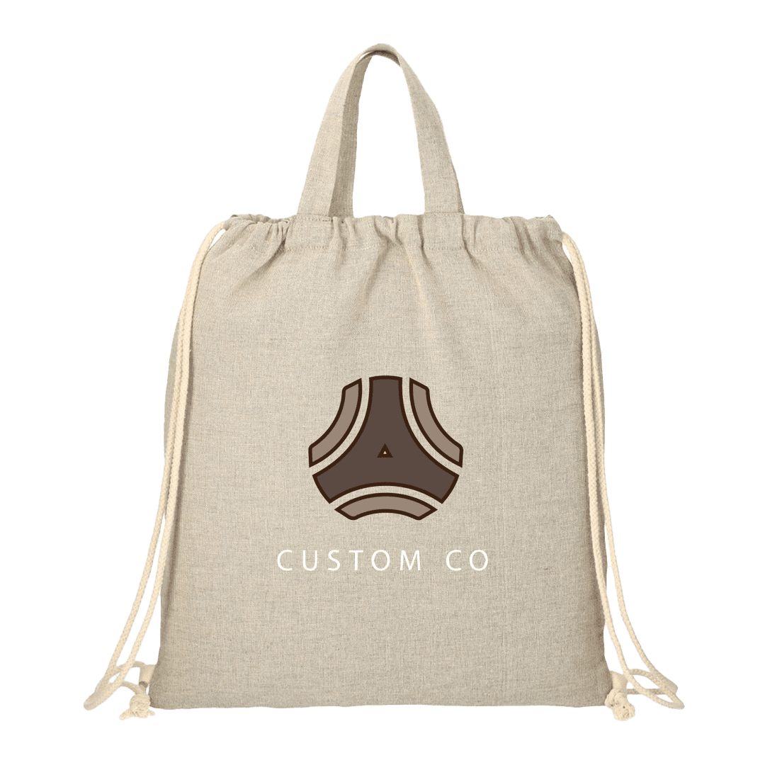 Crudo Recycled 4oz Cotton Drawstring Tote Bag product image 4