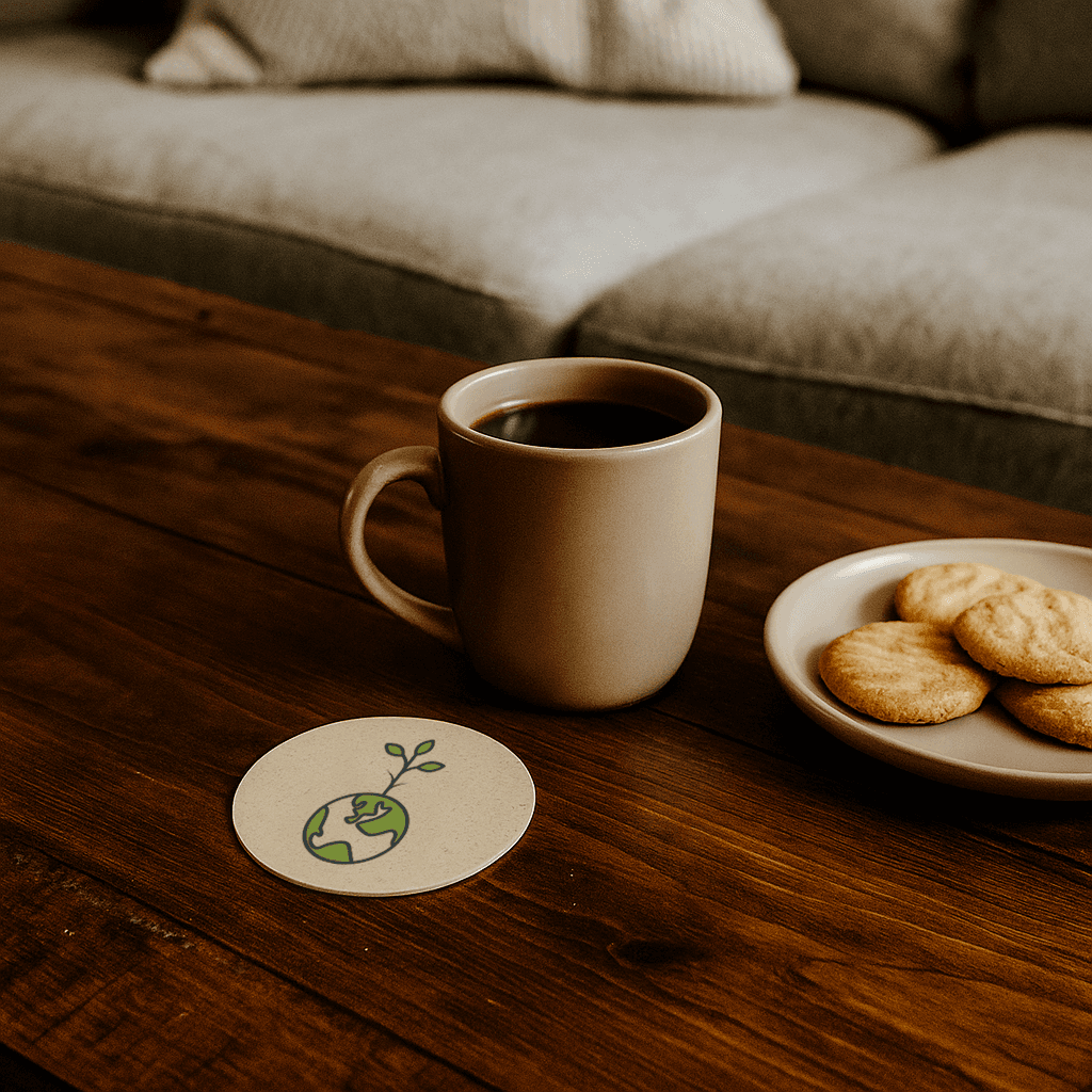 Small Seed Paper Circle Coaster 2-Sided 3 Inch - Main product view 1