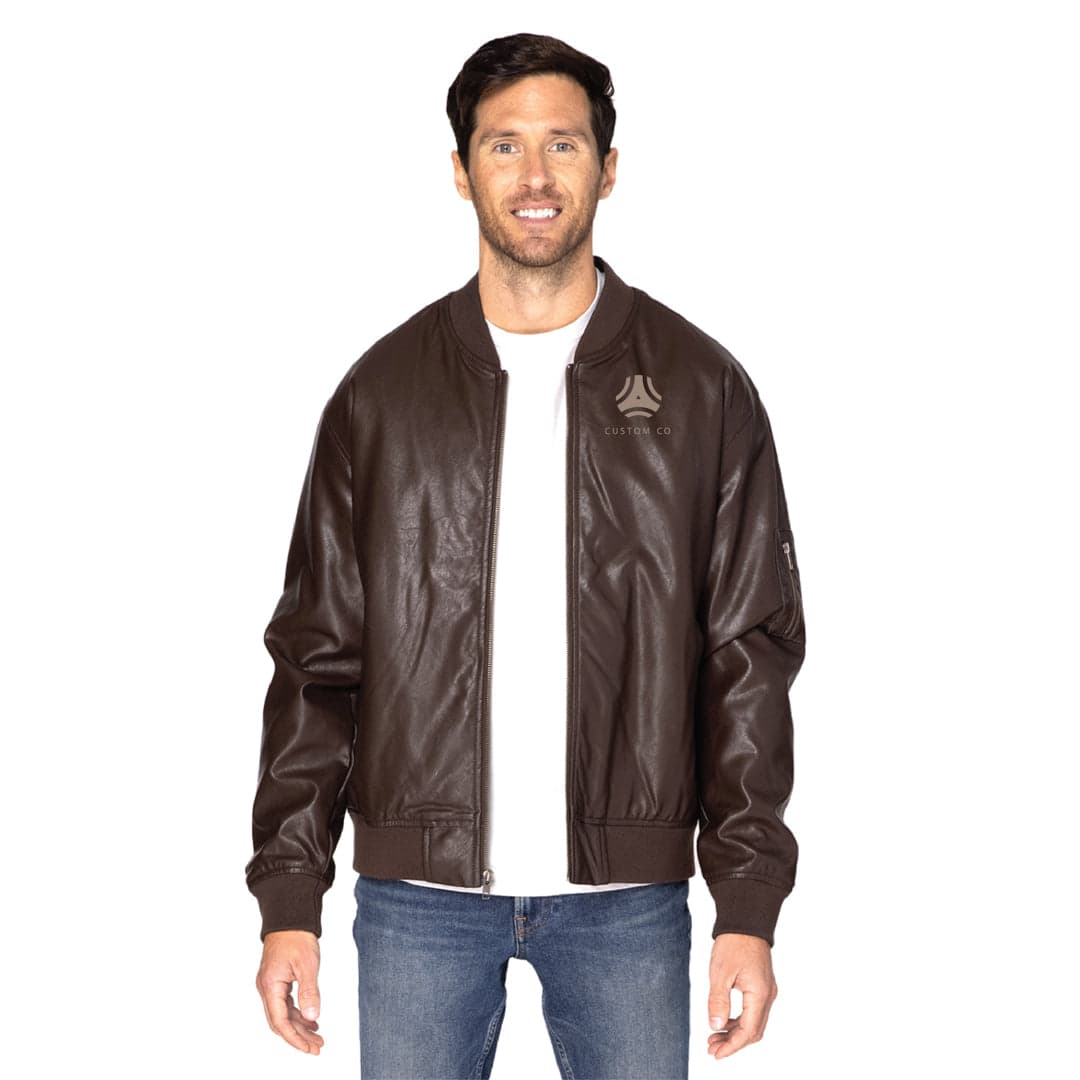 Vegan Leather Bomber Jacket-Unisex - Main product view 1