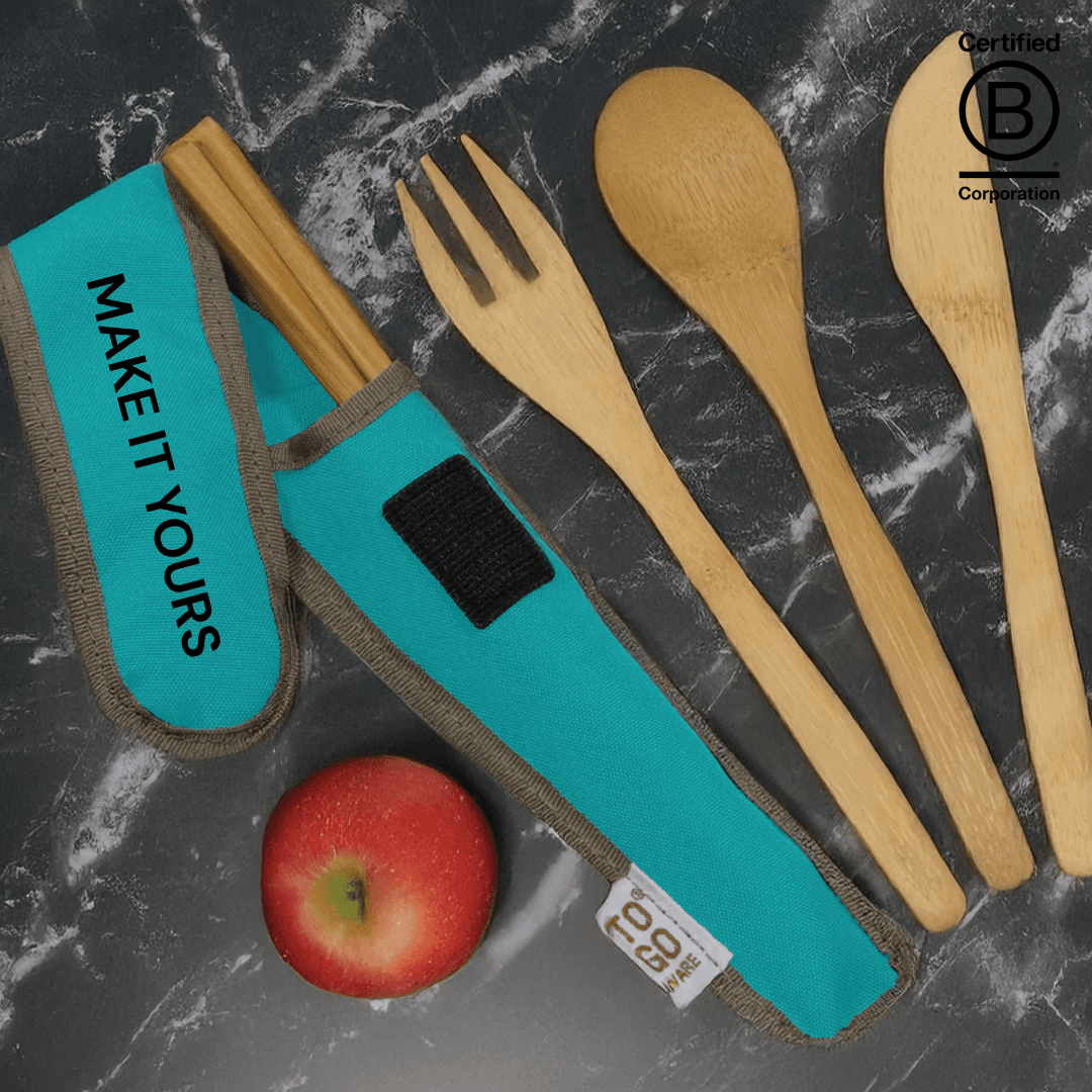 Bamboo Utensil Set with Recycled Case - Main product view 1