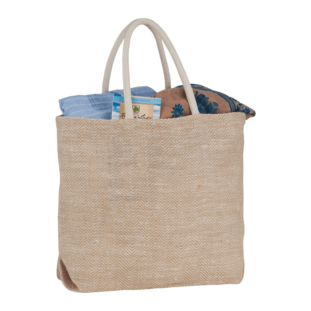 Amalia Herringbone Jute Fashion Tote Bag product image 3