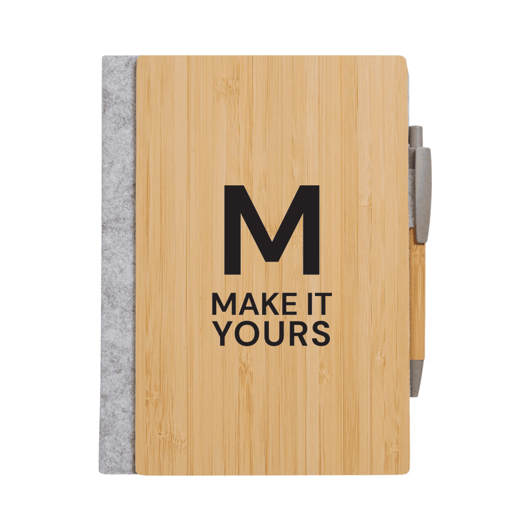 Groove Refillable Bamboo Notebook & Pen Combo - Main product view 1