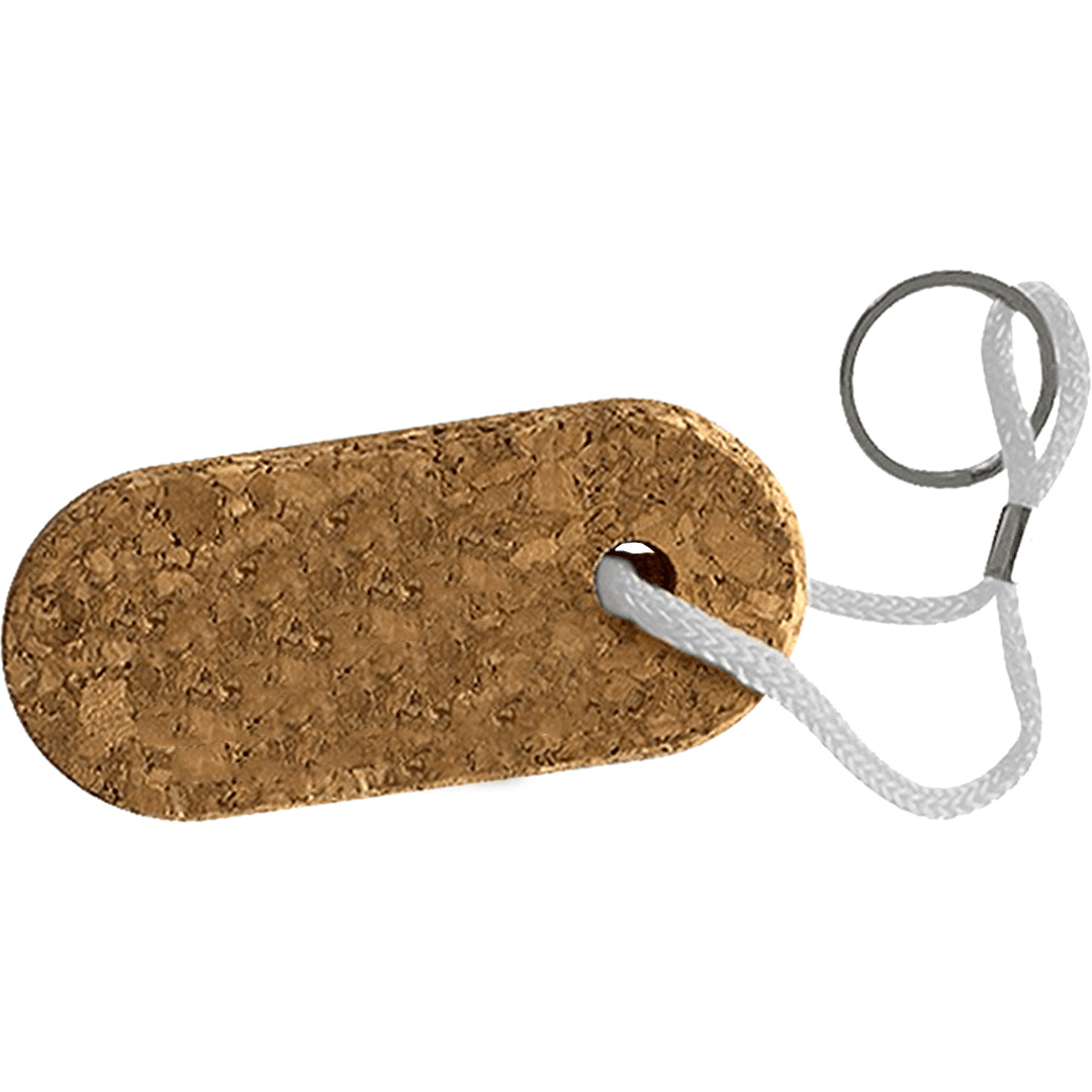 Floatable Recycled Oval Cork Keychain product image 2
