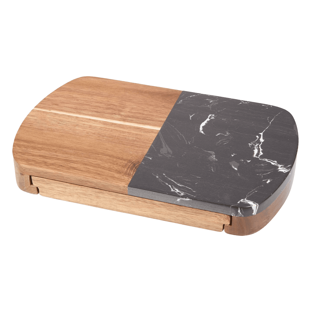 Gouda Black Marble Cheese Board with Knives Set product image 6