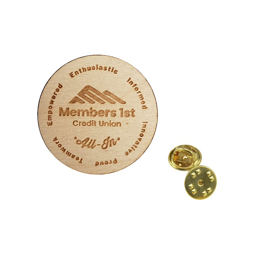 Custom Cut Wooden Lapel Pins 1 Inch product image 2
