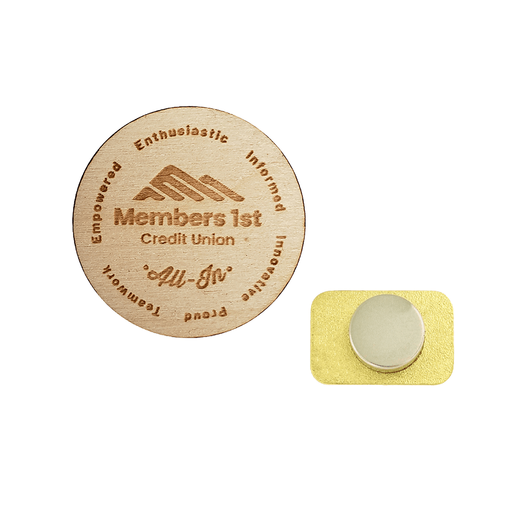 Custom Cut Wooden Lapel Pins 1 Inch product image 3