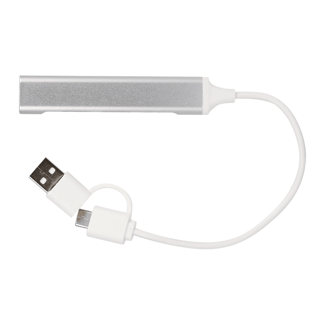 Recycled Aluminum USB Hub with 4 Ports – A & C Compatible product image 4