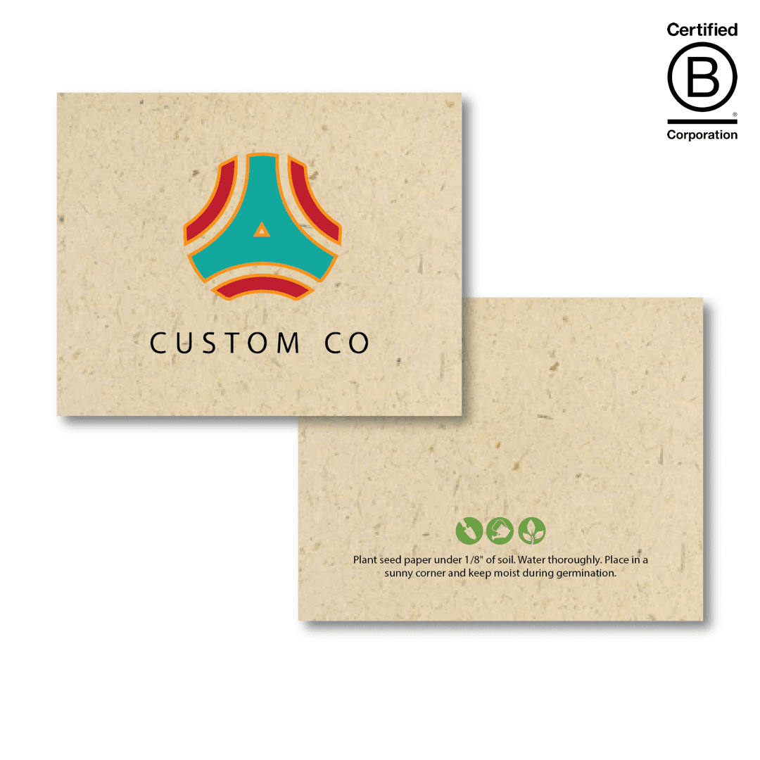 Plantable Seed Paper Postcard with 2-Sided Print 4 x 5 Inch - Main product view 1