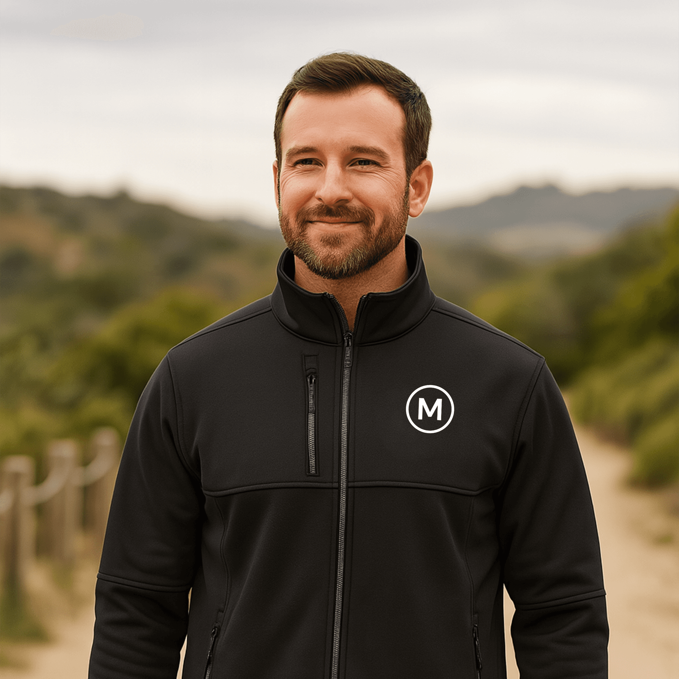 Space Eco Recycled Softshell Jacket with No Contact Keychain-Men's - Main product view 1