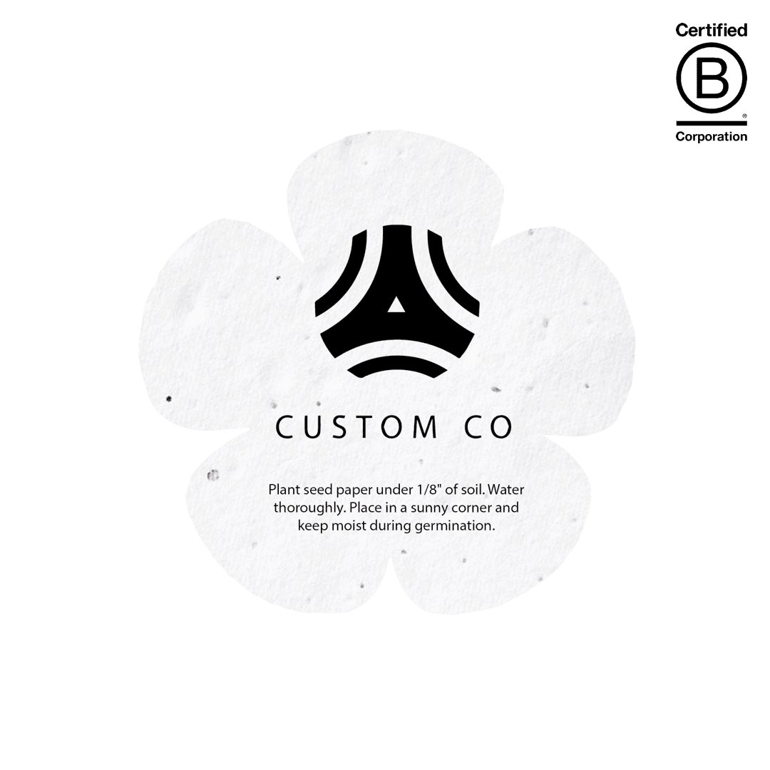 Extra Large Seed Paper Shape 1 Side Imprint - Rounded Flower - Main product view 1